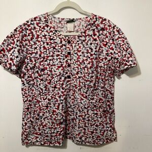 WS Gear Large Women’s Scrub Red Grey Black